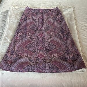 Pierre Cardin Purple Paisley A-Line Skirt